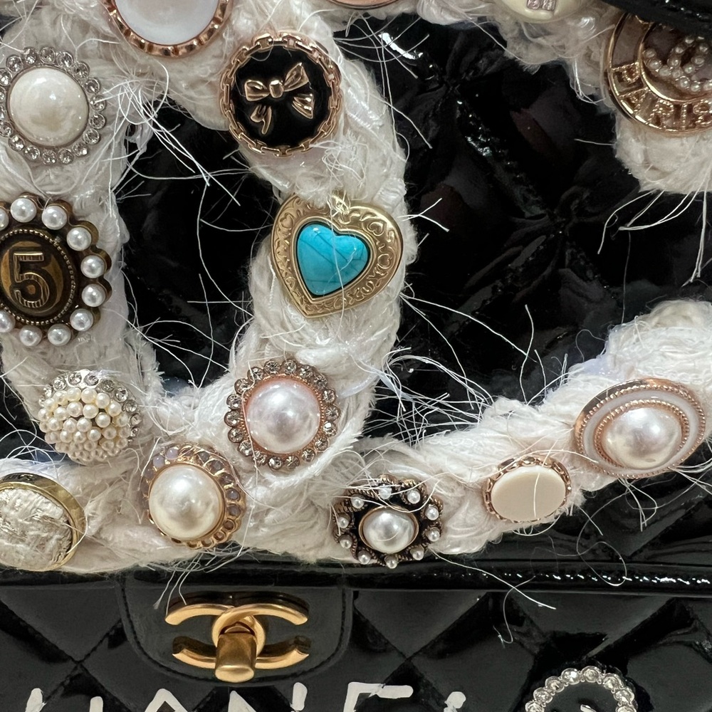 COPY Chanel Black Quilted Bag with Embellishments - Picture 4 of 9